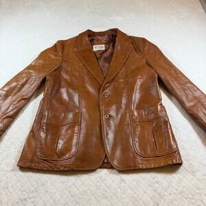 Vintage Remy Leather Western Jacket Mens size 48 Rockabilly-Pre-Owned see photos